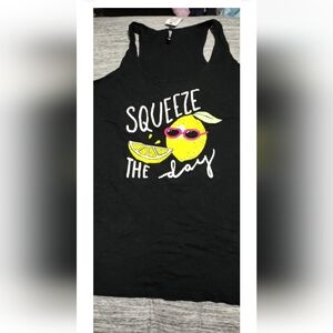 New Torrid 4X Sleep Tank Top Black Graphic with Lemon Design